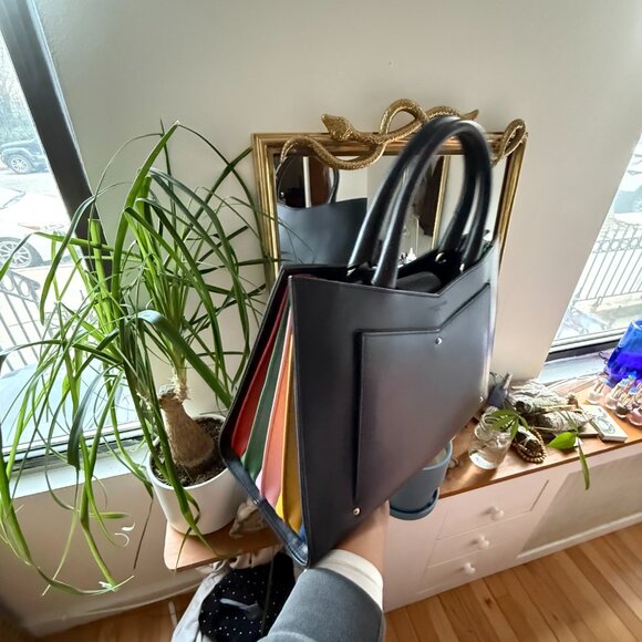 LIKE NEW Sara Battaglia Plisse Tote Bag - Picture 1 of 9